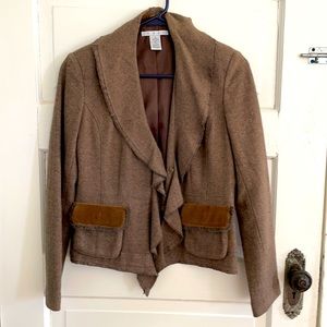 Cabi Wool Blazer with Leather Pocket Details
